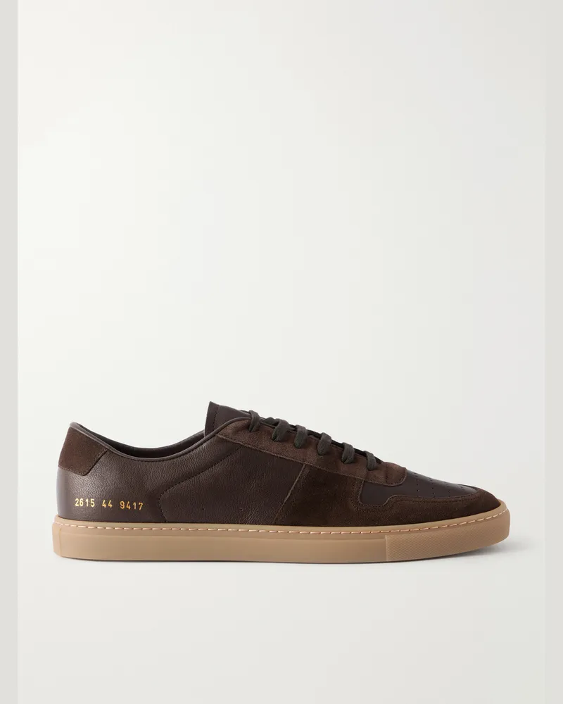 Common Projects BBall Duo Suede-Trimmed Leather Sneakers Brown