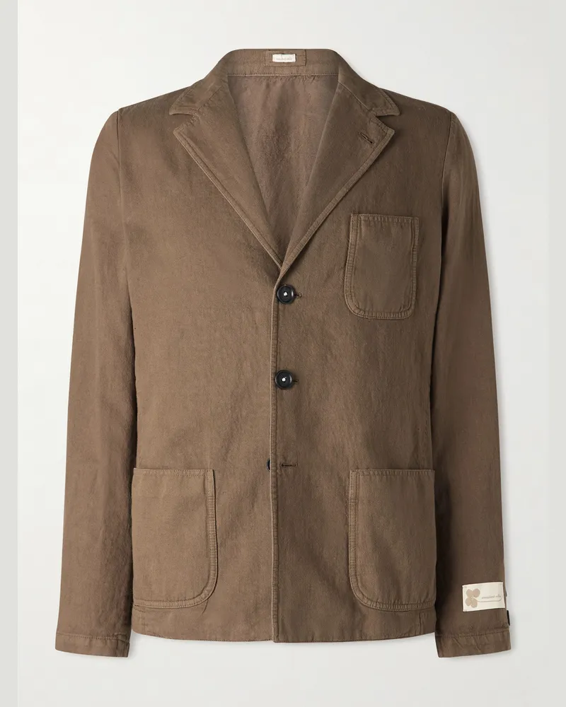Massimo Alba Baglietto Cotton and Linen-Blend Blazer Brown