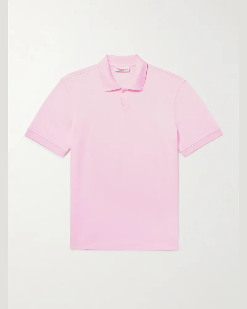 Orlebar Brown Bruno schmal geschnittenes Polohemd aus Biobaumwoll-Piqué Pink