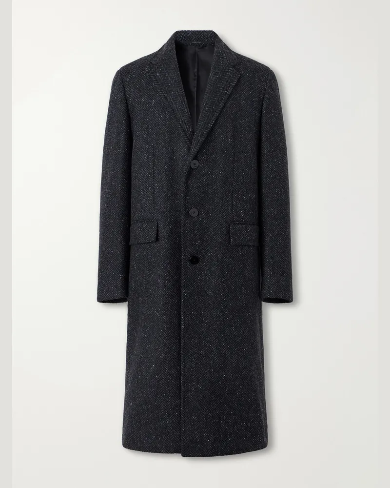 Gucci Wool-Chevron Coat Gray