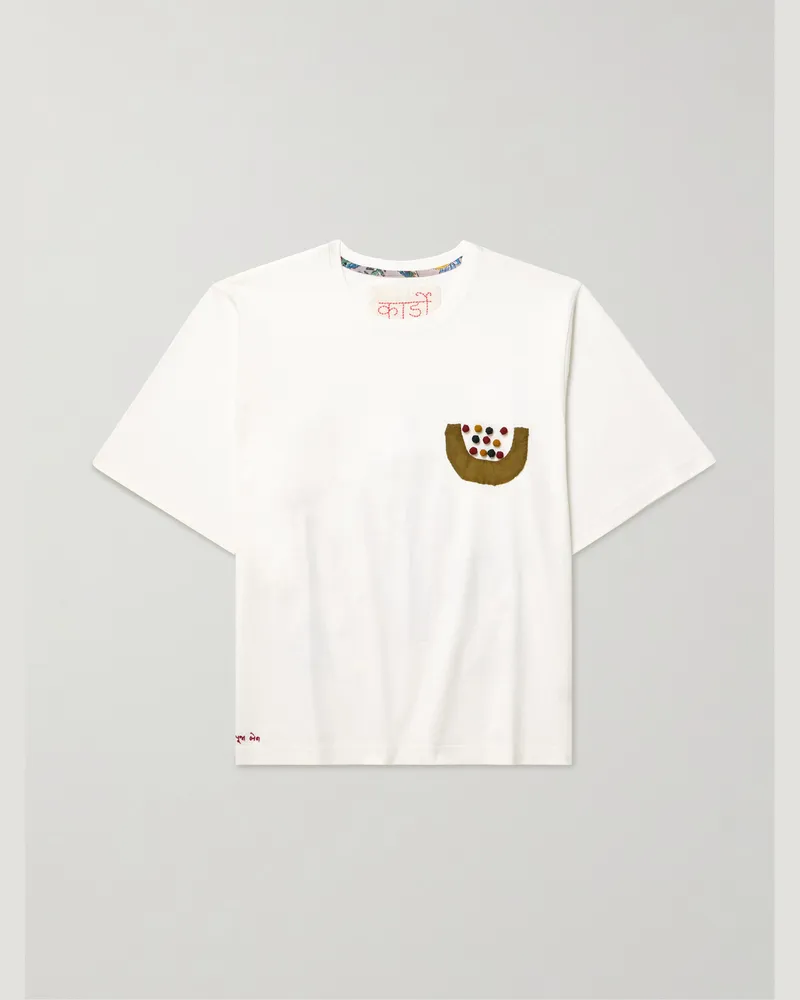 KARDO T-Shirt aus Baumwoll-Jersey mit Stickerei und Applikation Weiß