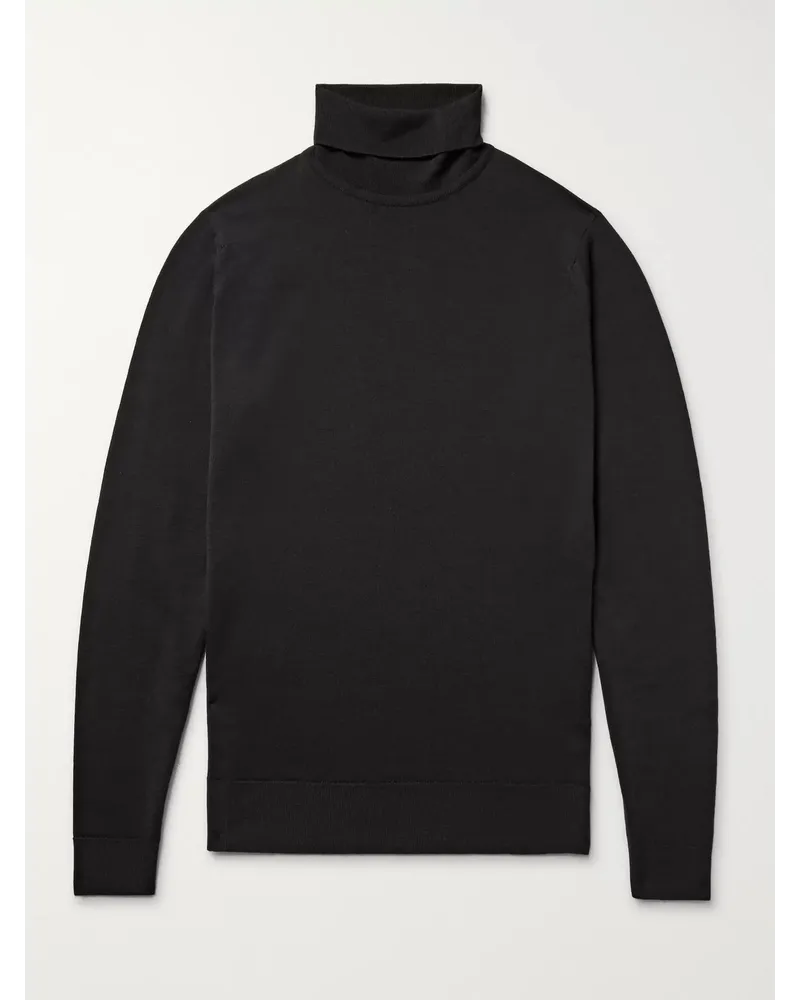 John Smedley Cherwell Rollkragenpullover aus Merinowolle Schwarz