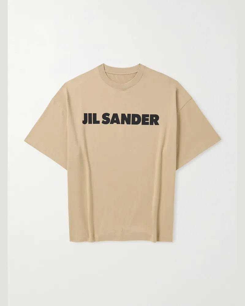 Jil Sander T-Shirt aus Baumwoll-Jersey mit Logoprint Neutral
