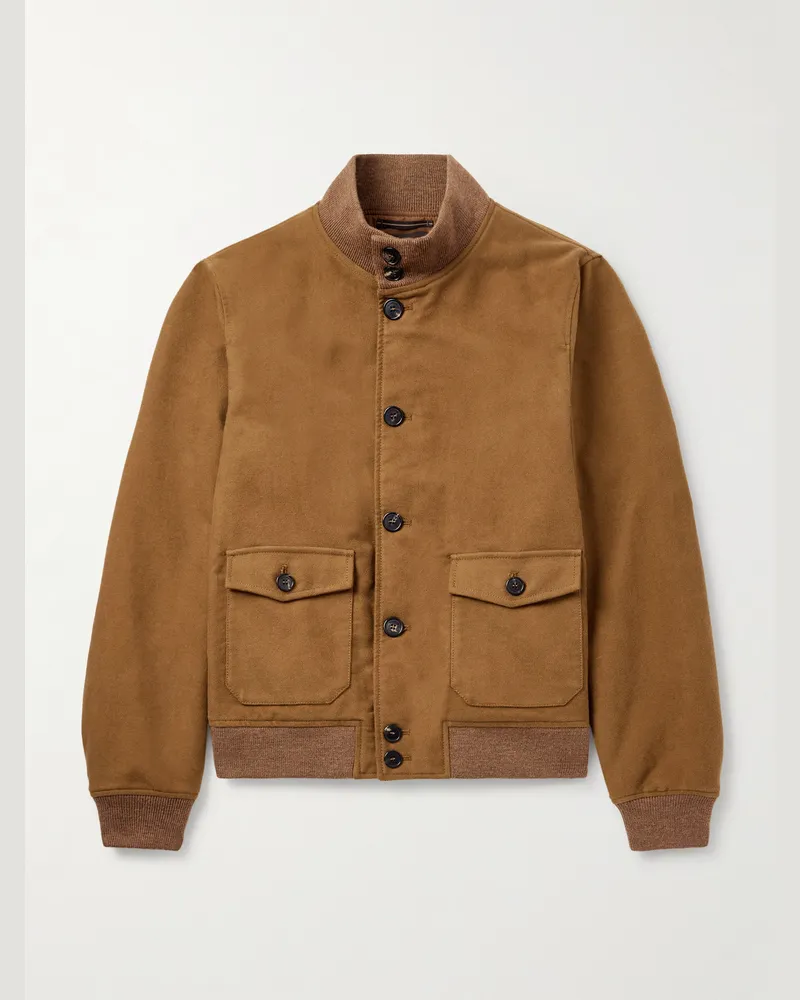 Incotex Montedoro Jacke aus Baumwoll-Twill Braun