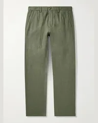 NN 07 Theo 1454 schmal zulaufende Hose aus Leinen Grün