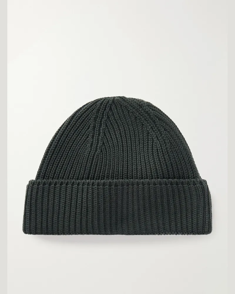 S.N.S Herning Fender Ribbed Virgin Wool Beanie Green