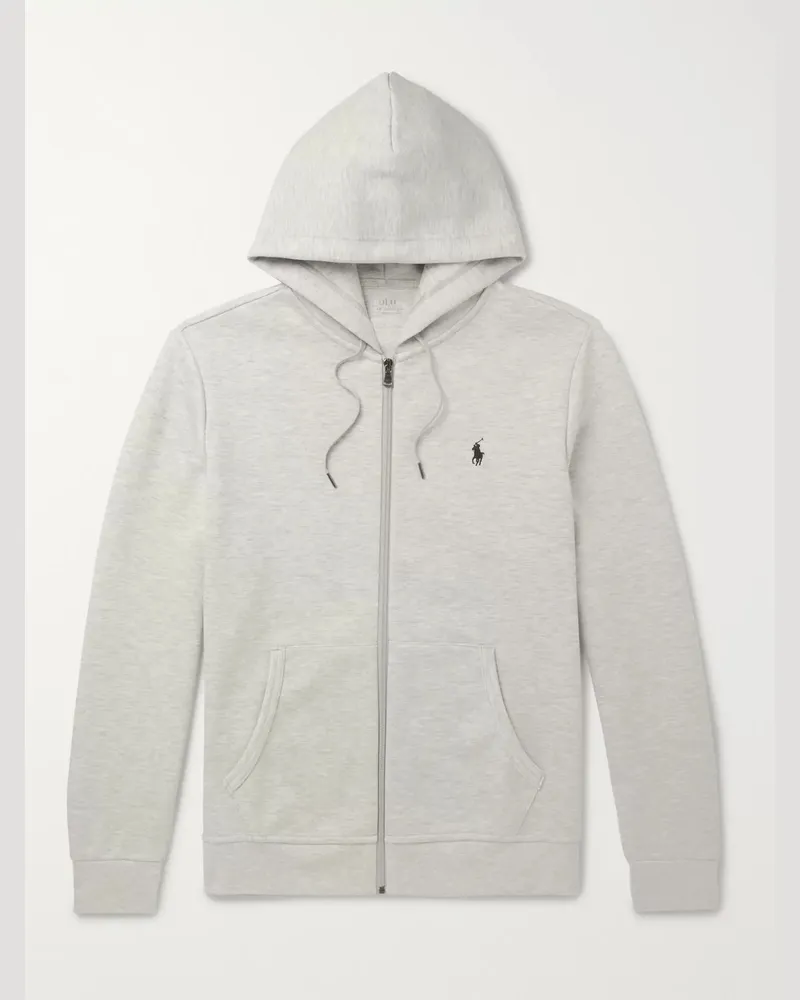 Ralph Lauren Mélange Jersey Zip-Up Hoodie Gray