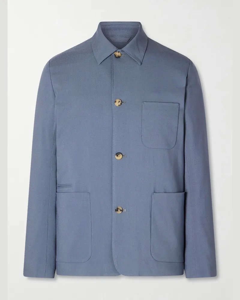Paul Smith Grain de Poudre Wool Jacket Blue