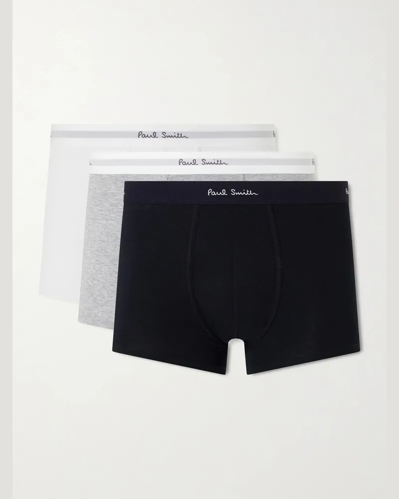 Paul Smith Three-Pack Stretch Organic Cotton Jersey Boxer Briefs Multi