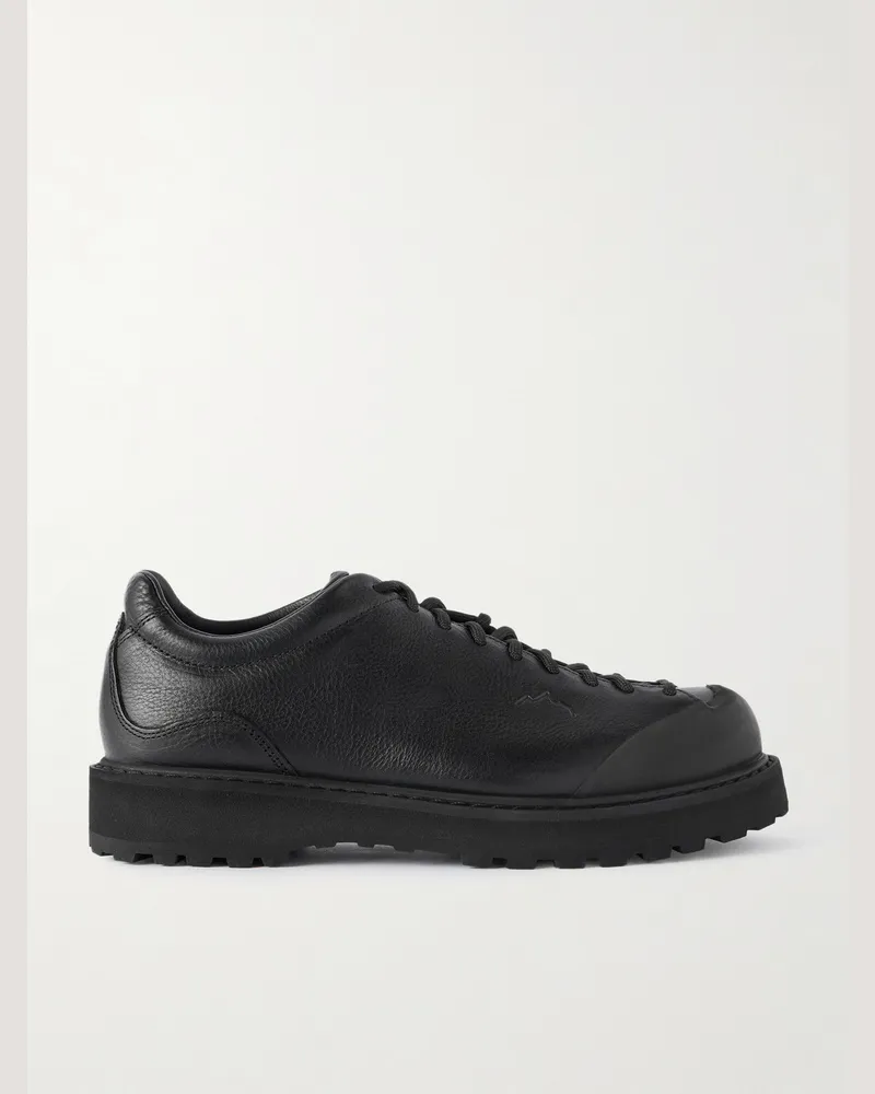 Diemme Ampezzo Low Rubber-Trimmed Full-Grain Leather Boots Black