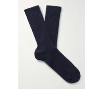 Socken aus einer Kaschmirmischung in Rippstrick