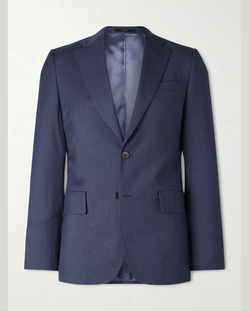 Paul Smith Slim-Fit Checked Wool Suit Jacket Blue