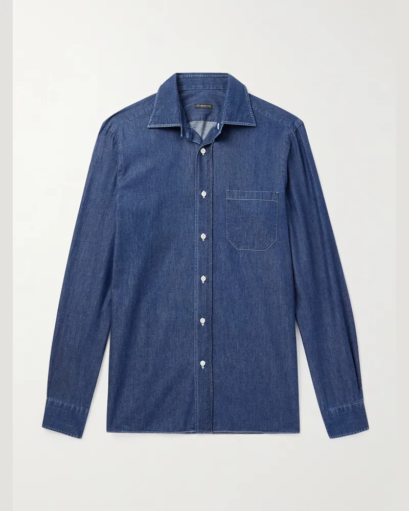 Rubinacci Jeanshemd Blau