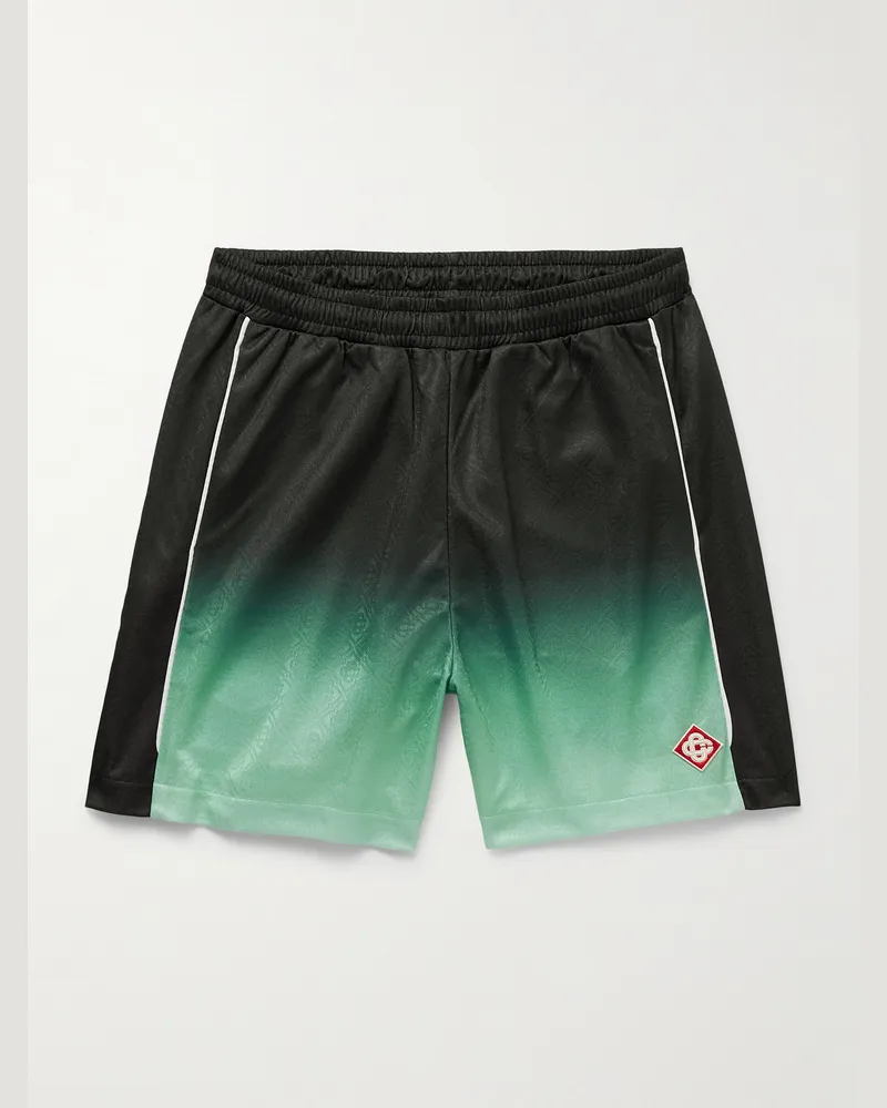 Casablanca Paris Gerade geschnittene Shorts aus Jersey mit Logomuster und Farbverlauf Grün