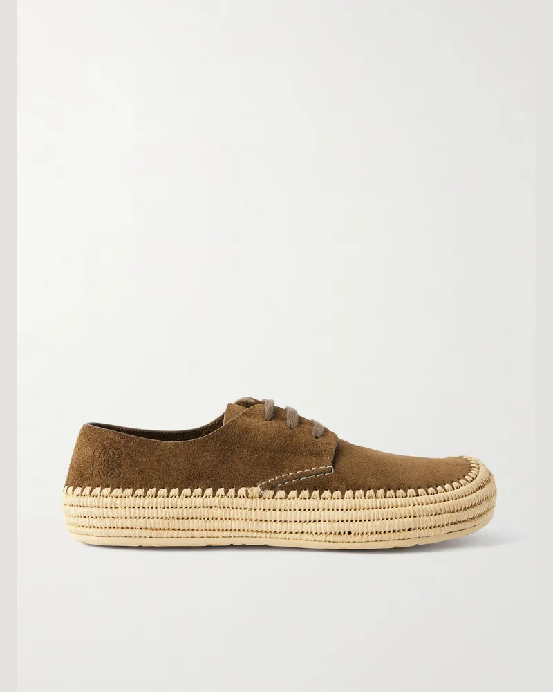 Loewe Rio Espadrilles aus Veloursleder Braun
