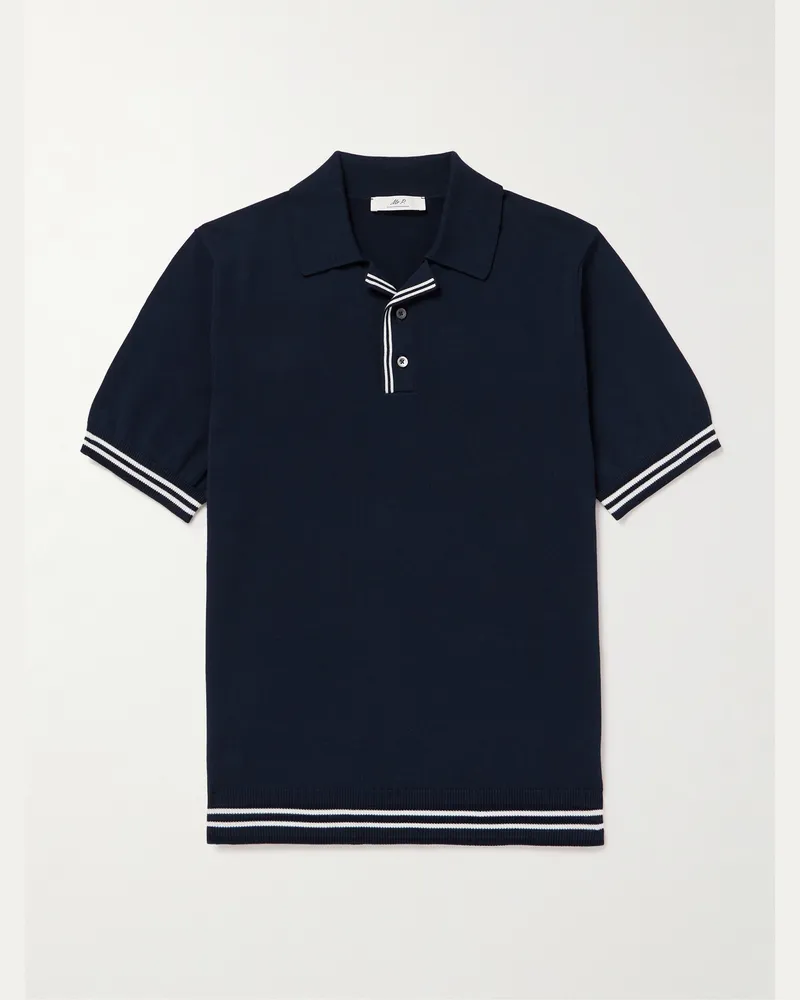 MR P. Tennis Polohemd aus Biobaumwolle Blau