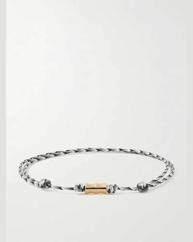 Luis Morais Armband aus Kordel mit Detail aus 14 Karat Gold Grau