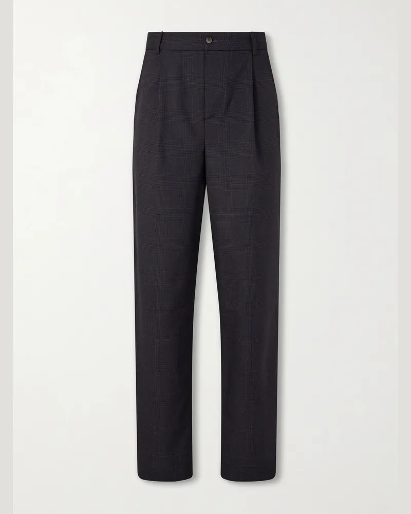 De Bonne Facture Grandad Straight-Leg Wool Trousers Gray
