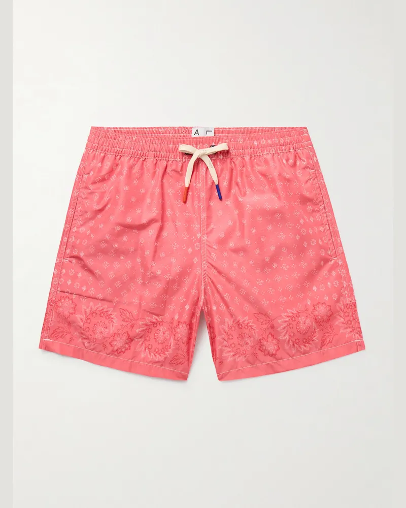 Altea Schmal geschnittene mittellange Badeshorts mit Print Orange