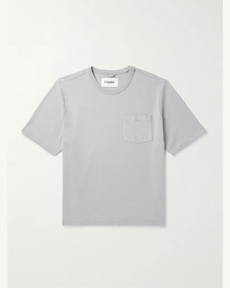 Corridor T-Shirt aus Baumwoll-Jersey in Stückfärbung Grau