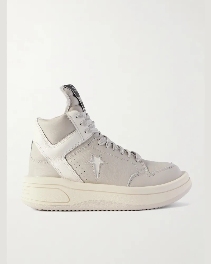 DRKSHDW by Rick Owens Converse TURBOWPN High-Top-Sneakers aus vollnarbigem Leder Grau