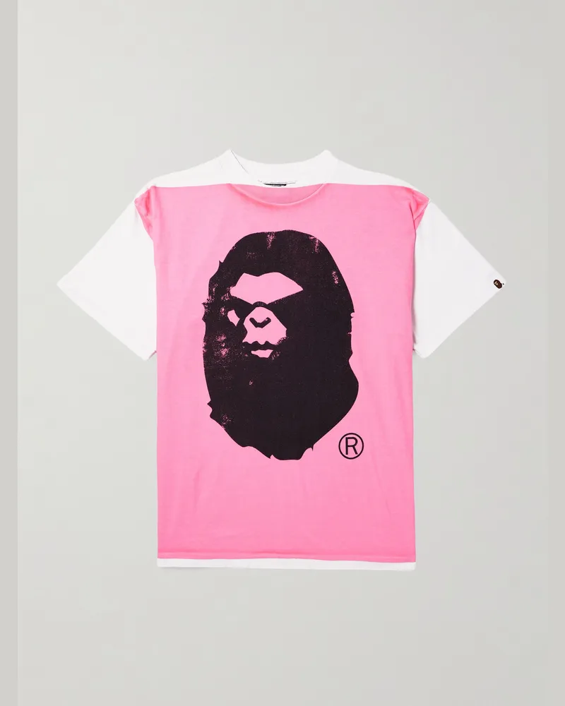 SAINT MXXXXXX BAPE® Genuine Nowhere Journey Printed Cotton-Jersey T-Shirt White