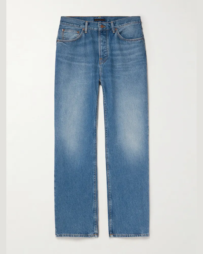 Nudie Jeans Tuff Tony gerade geschnittene Jeans Blau