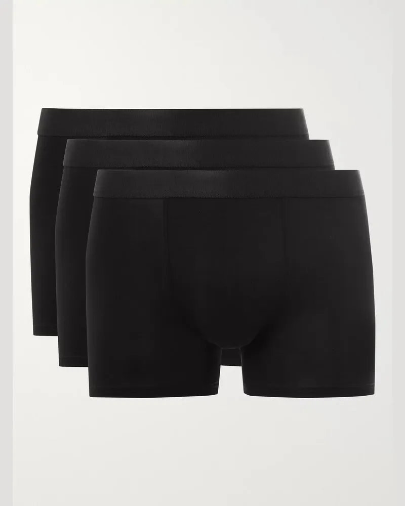 CDLP Set aus drei Retropants aus Stretch-Lyocell Schwarz