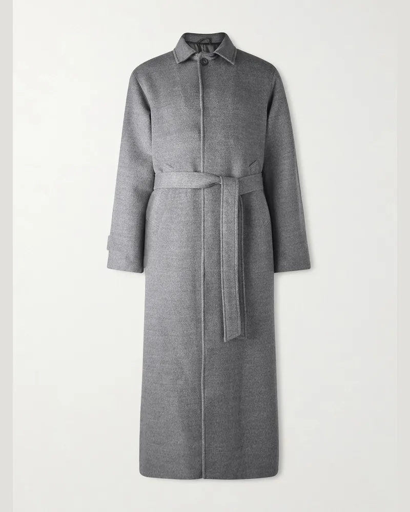 SAMAN AMEL Mantel aus Wolle mit Gürtel Grau