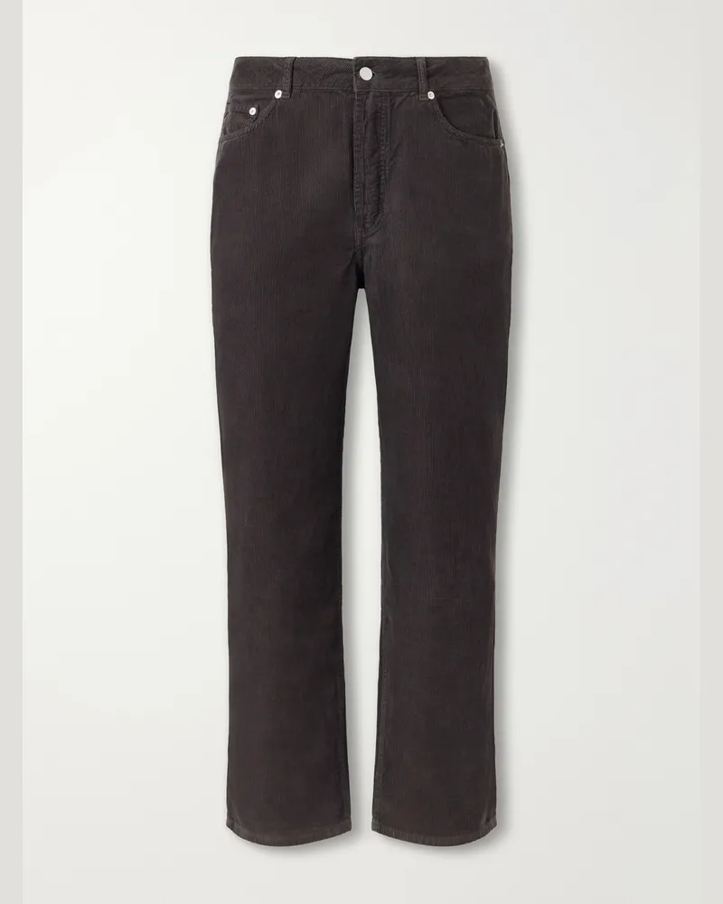 Officine Generale Cotton-Corduroy Straight-Leg Jeans Brown