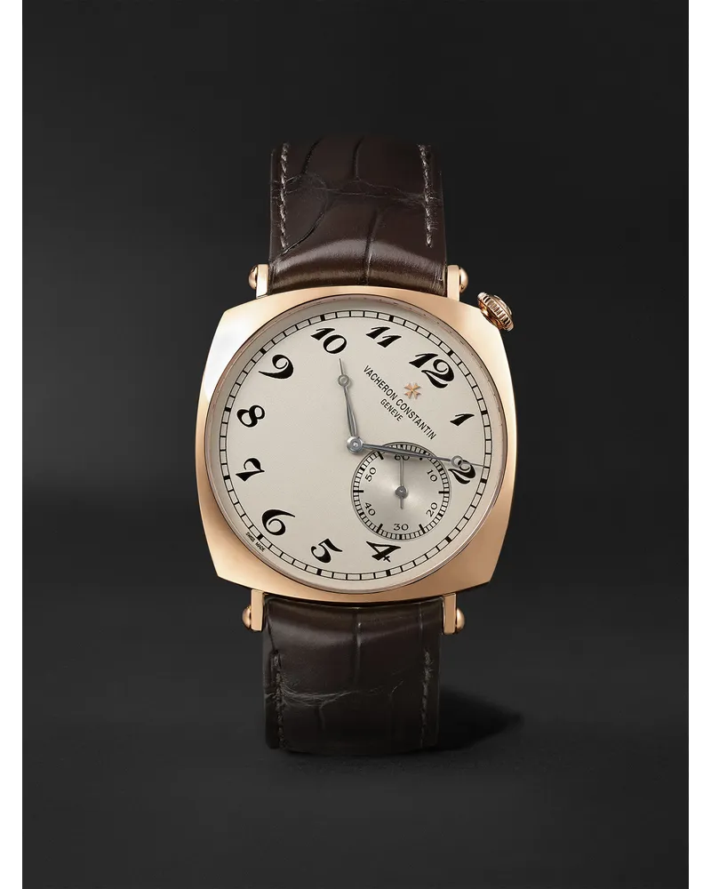 Vacheron Constantin Historiques American 1921 40 Mm Uhr Aus 18 Karat RoséGold Mit Handaufzug Und Alligatorlederamband Ref. Nr.: 82035/000r 9359 Weiß