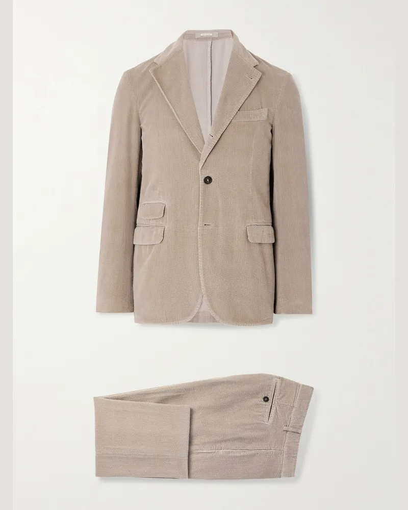 Massimo Alba Sloop Anzug aus Baumwollcord Neutral
