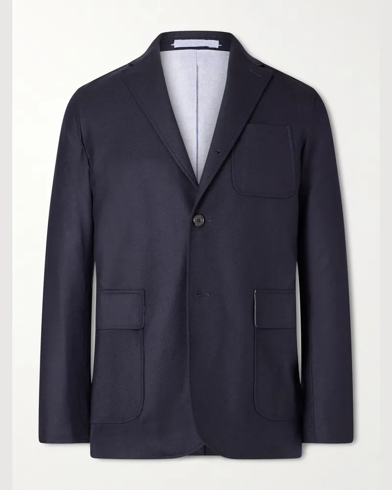 Beams Plus Sakko aus Flanell aus einer Wollmischung Blau
