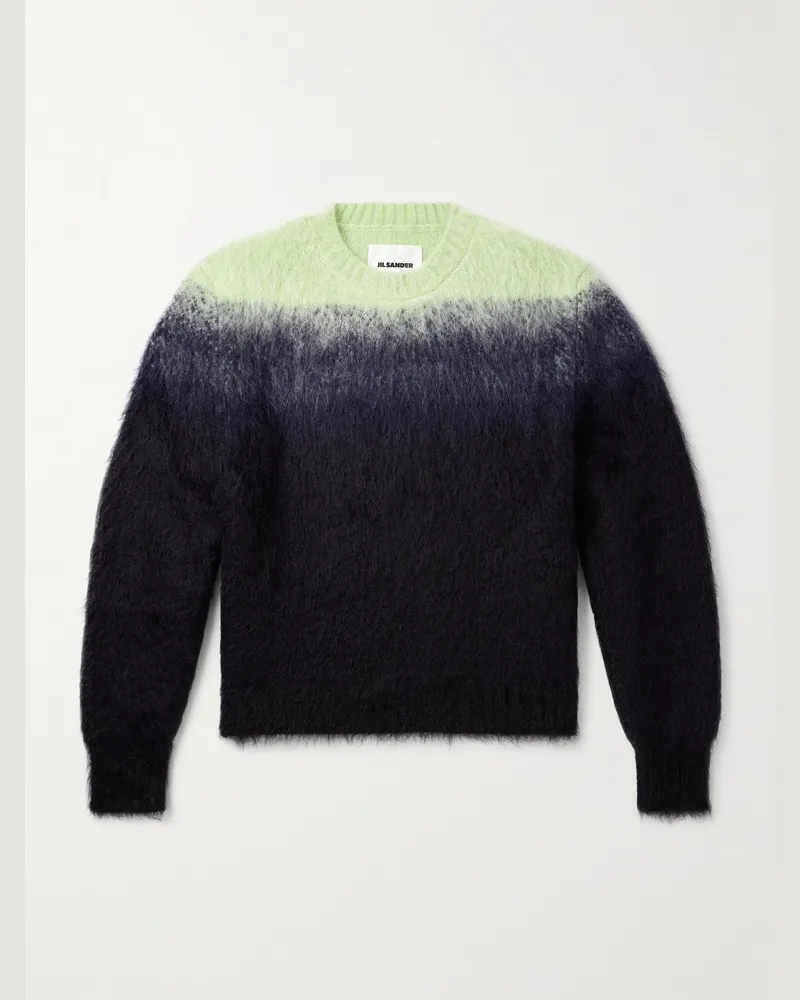 Jil Sander Pullover aus einer gebürsteten Mohairmischung mit Farbverlauf Schwarz