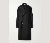 Oversized Double-Breasted Wool-Blend Twill Coat