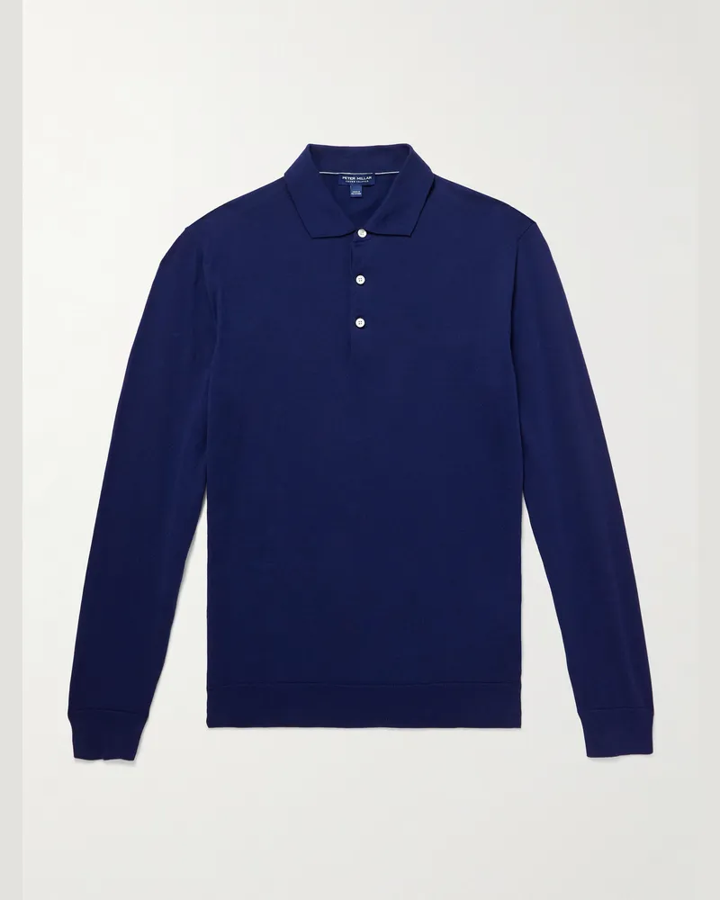 Peter Millar Mariner Sea Island Cotton Polo Shirt Blue