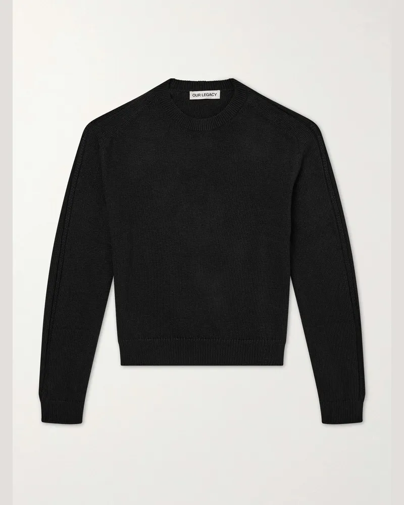 Our Legacy Knitted Cotton Sweater Black