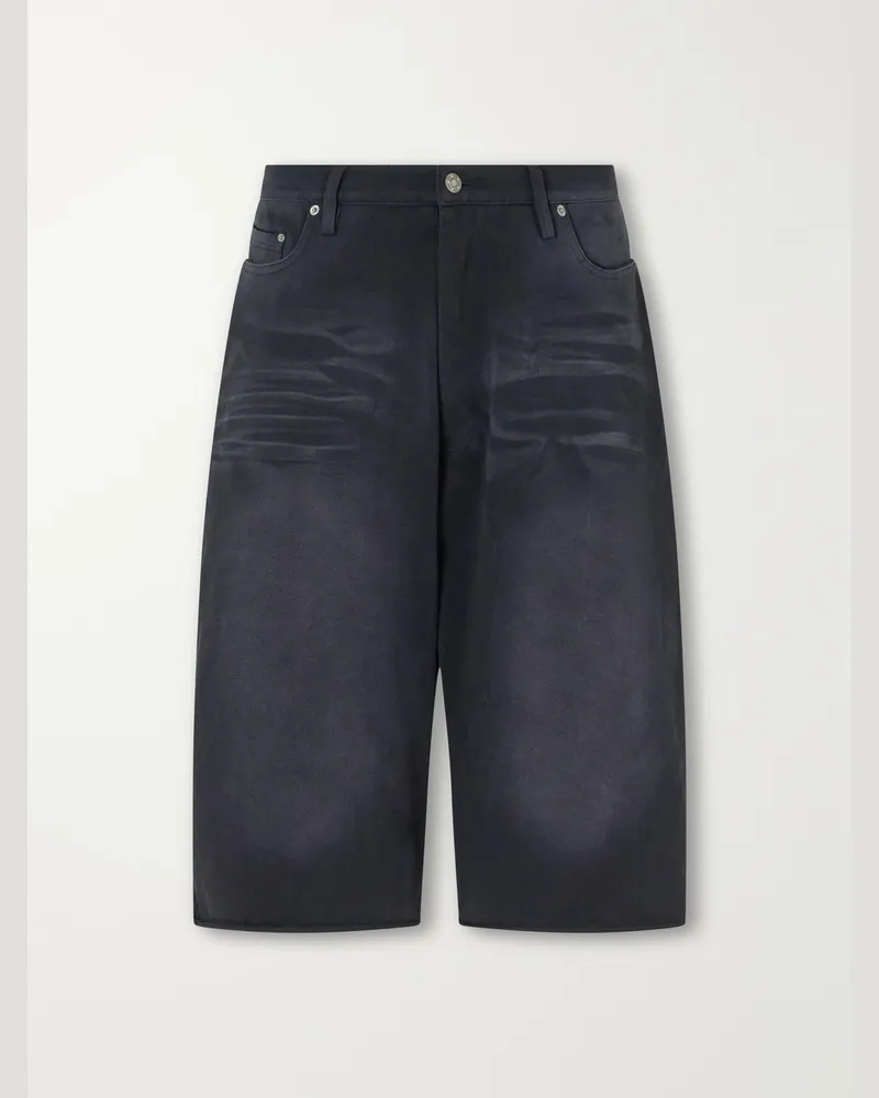 FourTwoFour on Fairfax Big Daddy Straight-Leg Cotton-Jersey Shorts Black