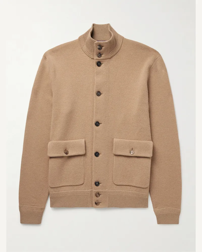 Ralph Lauren Cardigan aus Loden aus einer Woll-Kaschmirmischung Braun