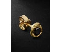 Iman einzelner Ohrstecker aus Gold mit geschwärztem Diamanten