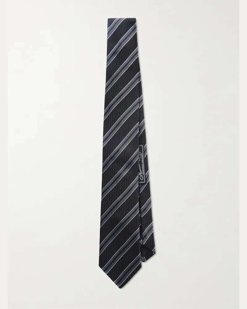 Mfpen Banquet 7cm Striped Silk-Jacquard Tie Gray