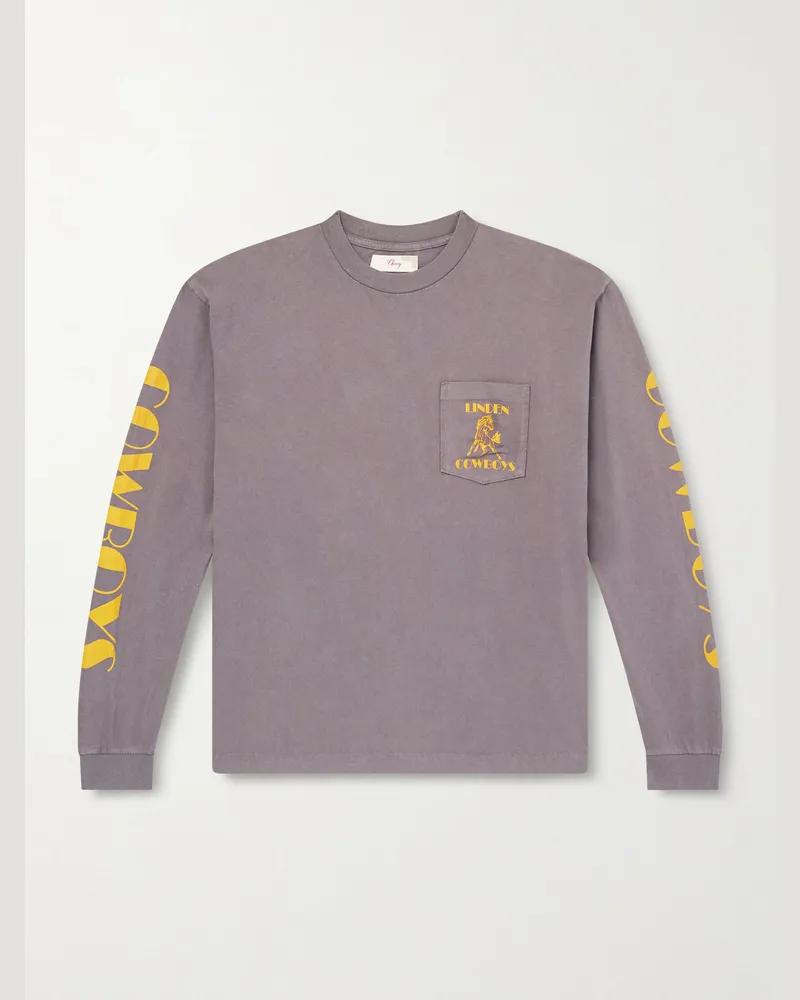 Cherry Los Angeles Cowboys Printed Cotton-Jersey T-Shirt Gray