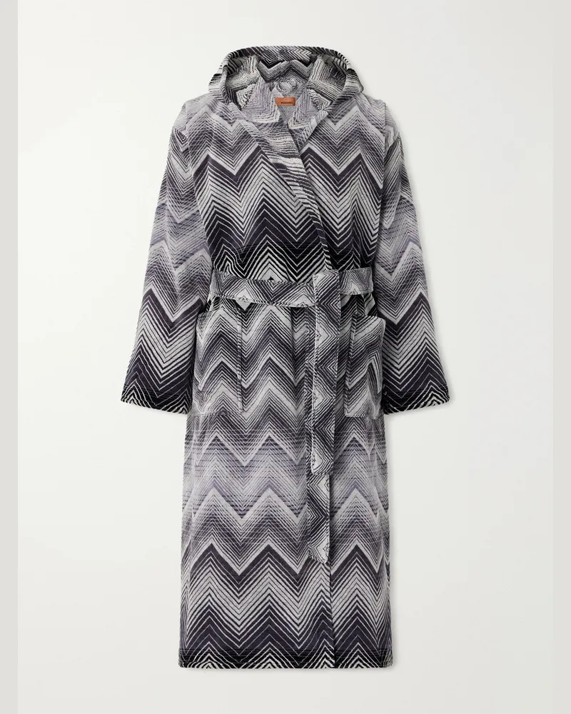 Missoni Home Marea Striped Cotton-Terry Hooded Robe Multi