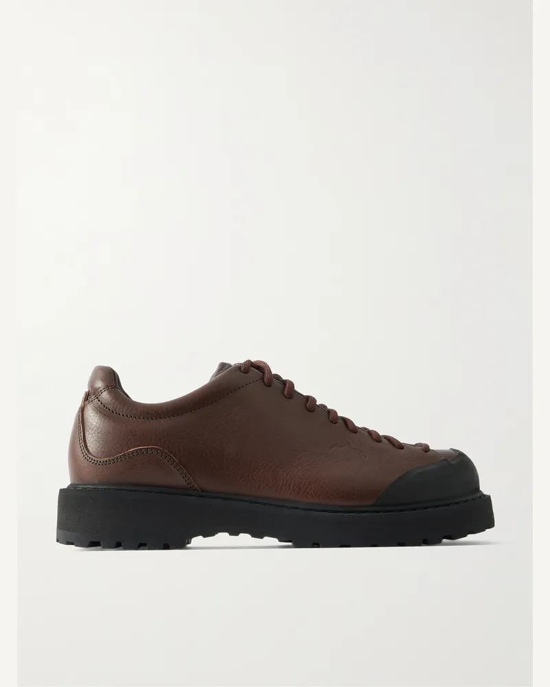 Diemme Ampezzo Low Schnürschuhe aus vollnarbigem Leder mit Gummibesatz Braun