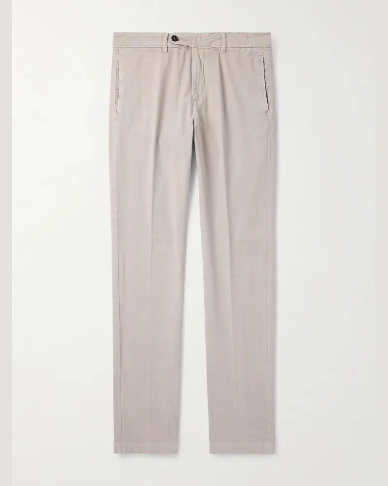 Massimo Alba Winch2 schmal und gerade geschnittene Hose aus Twill aus einer Baumwollmischung Neutral