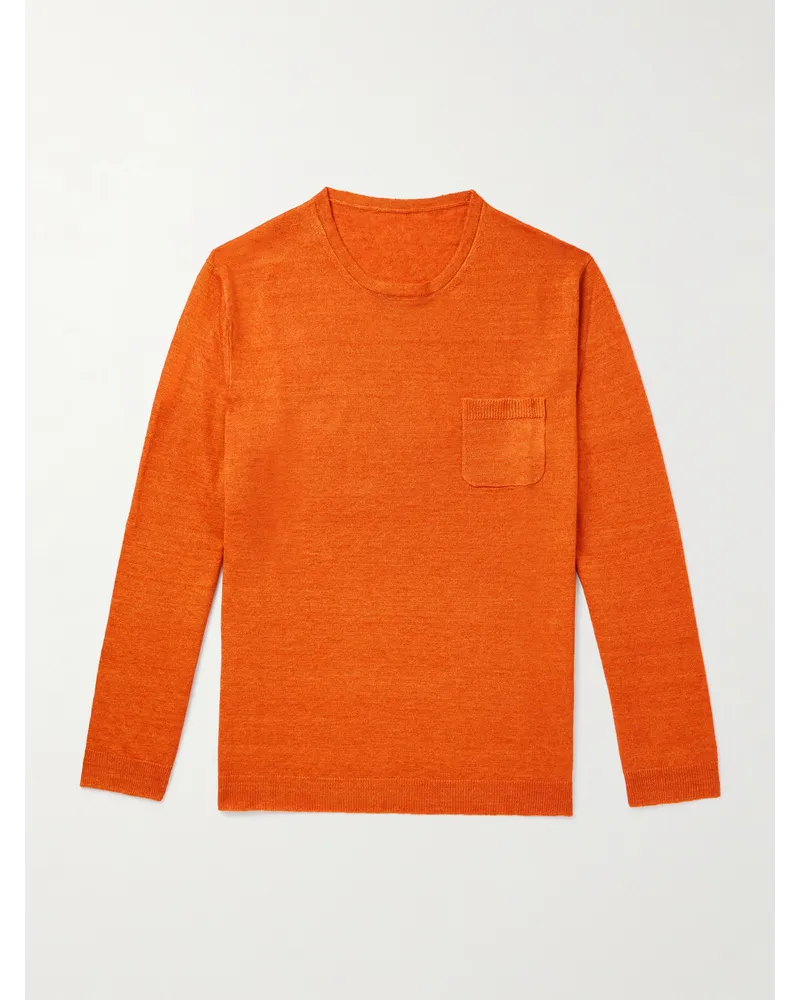 Anderson & Sheppard Pullover aus Leinen Orange