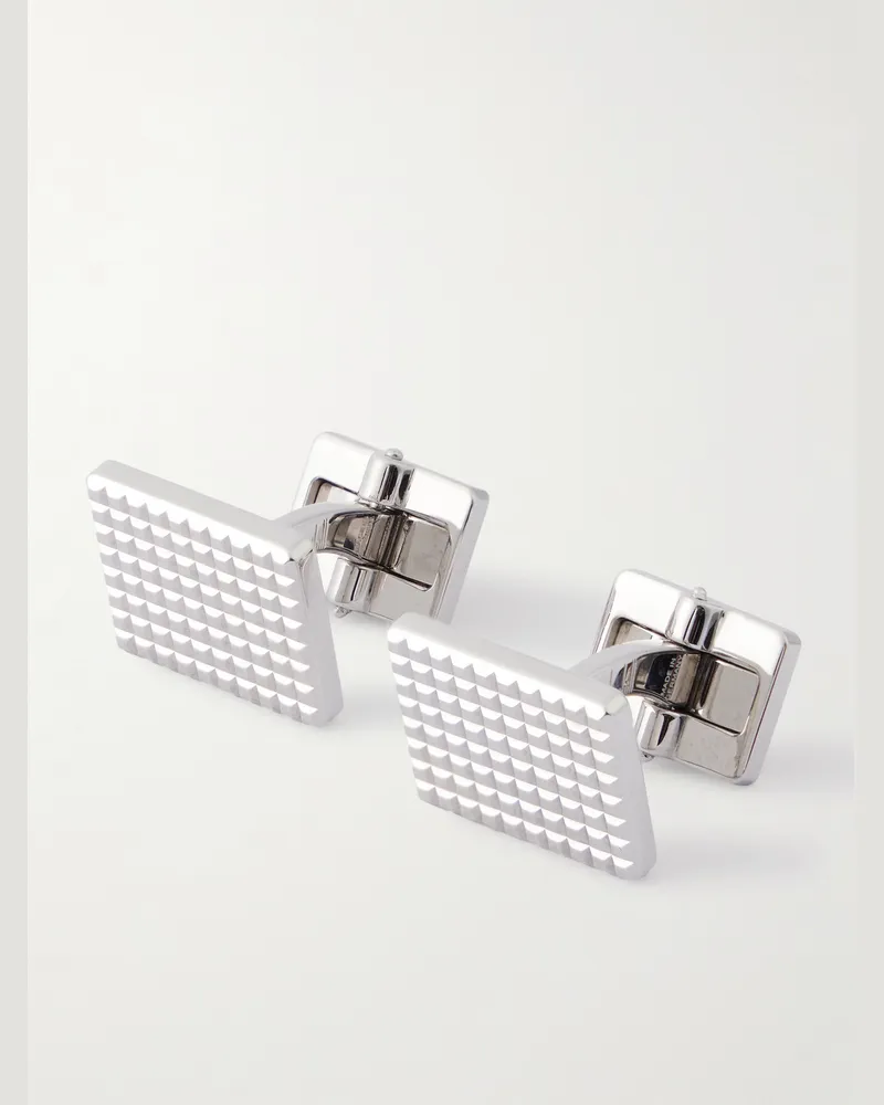 Dunhill Hobnail rhodinierte Manschettenknöpfe Silber