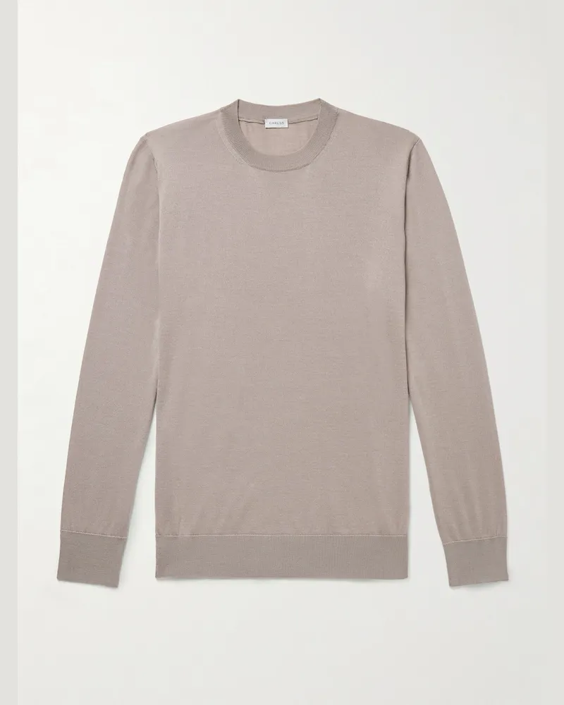 Caruso Pullover aus einer Mischung aus Wolle, Seide und Kaschmir Neutral