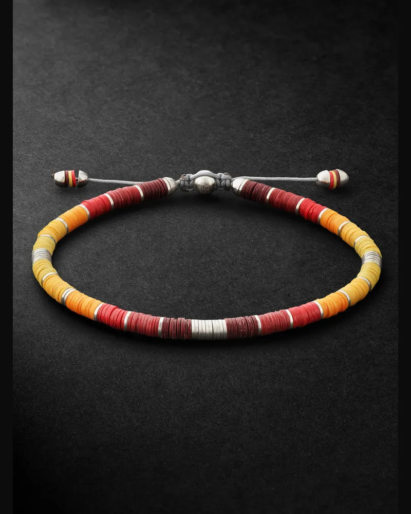 MAOR Mini Rizon Sterling Silver Beaded Bracelet Red