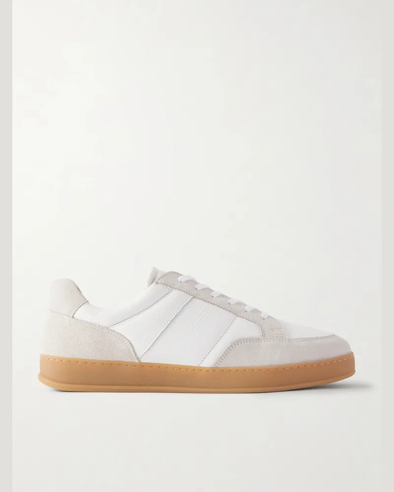MR P. Colour-Block Suede and Leather Sneakers White